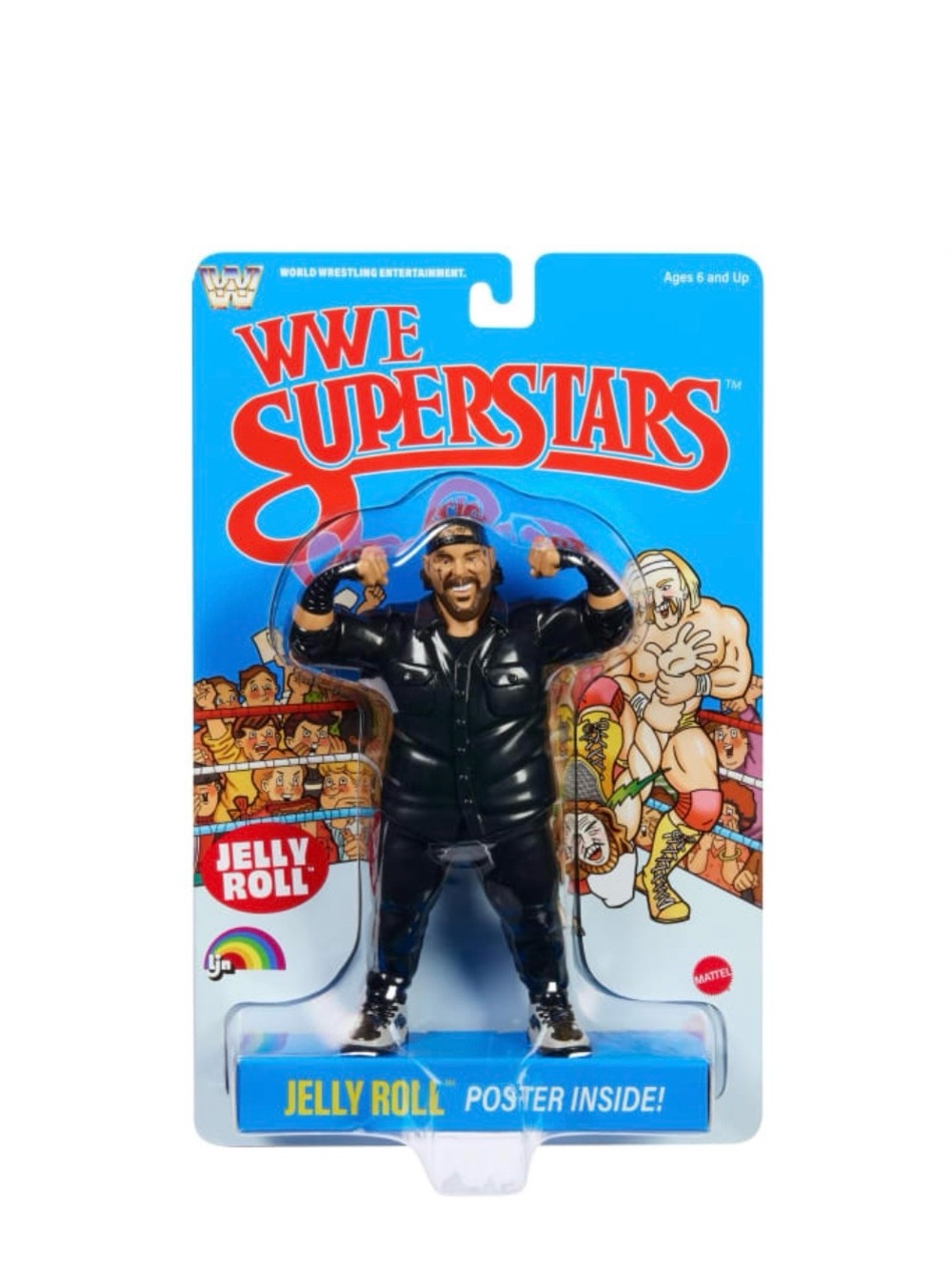 LJN WWE Superstars Jelly Roll Action Figure Black Card